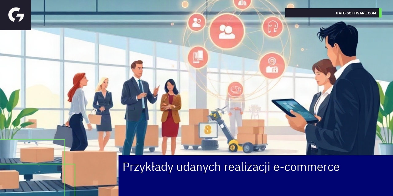 Grafika prezentująca e-commerce B2B i automatyzację