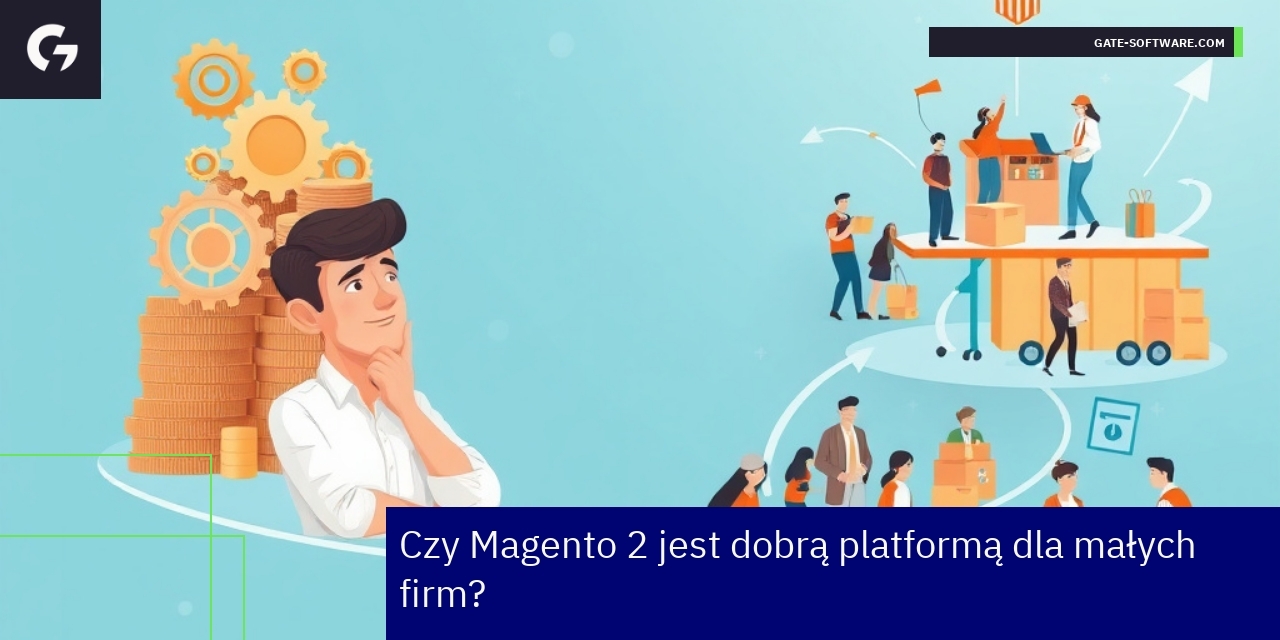 Symbol Magento 2 na tle sklepu internetowego