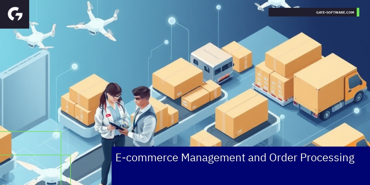 Diagram illustrating e-commerce order processing automation