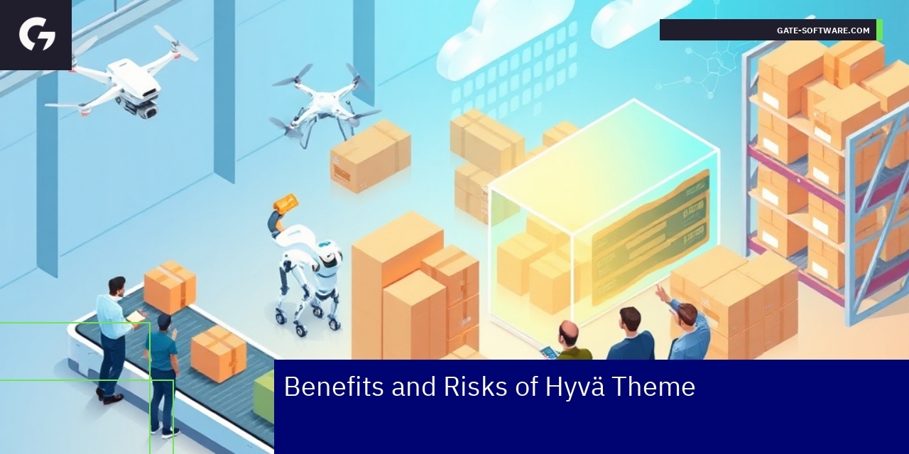 Magento store frontend showing Hyvä theme features