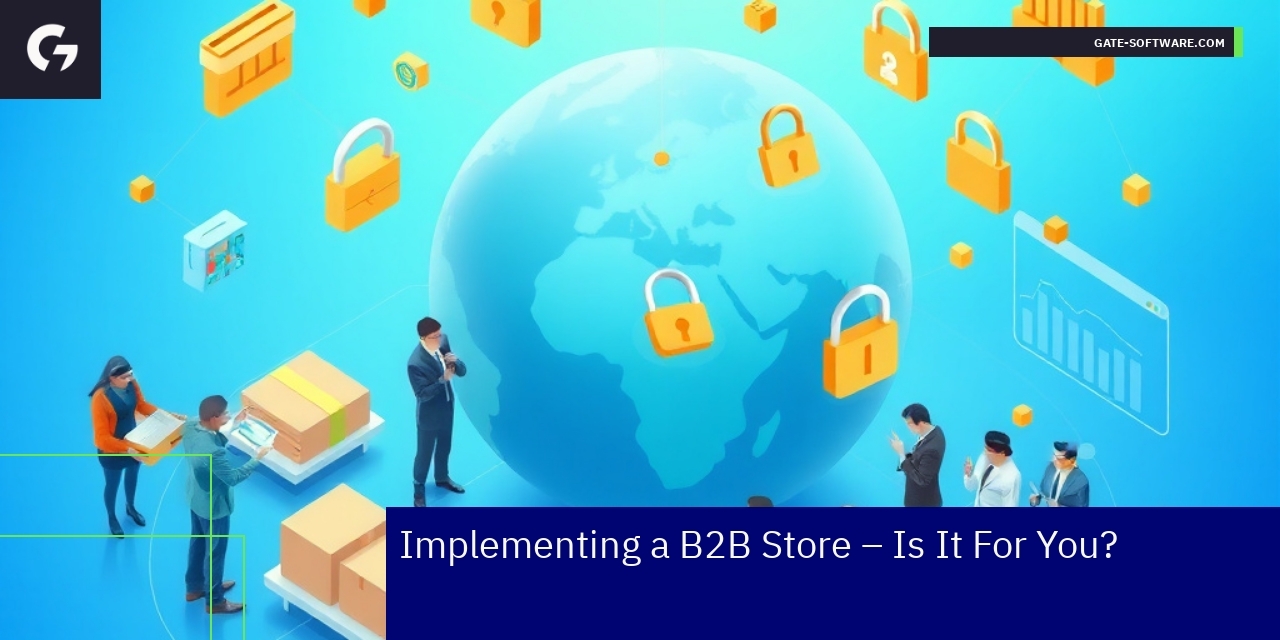 Business professionals discussing B2B store implementation
