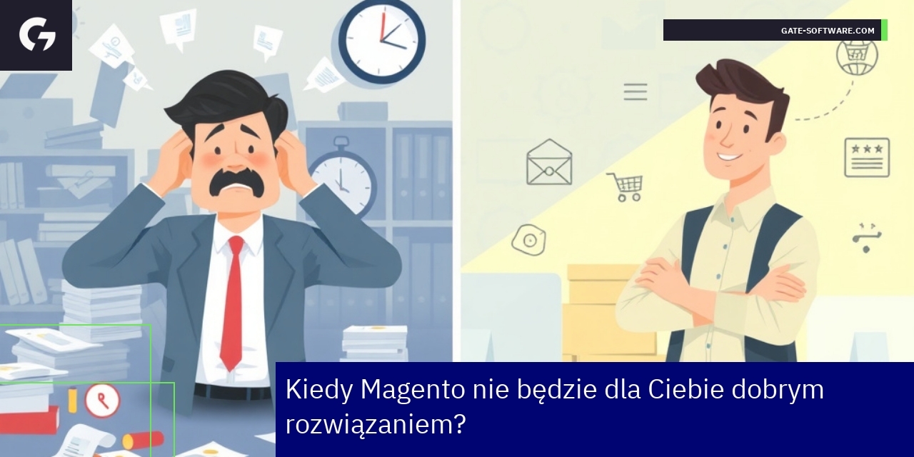 Osoba rozważająca wybór platformy e-commerce Magento