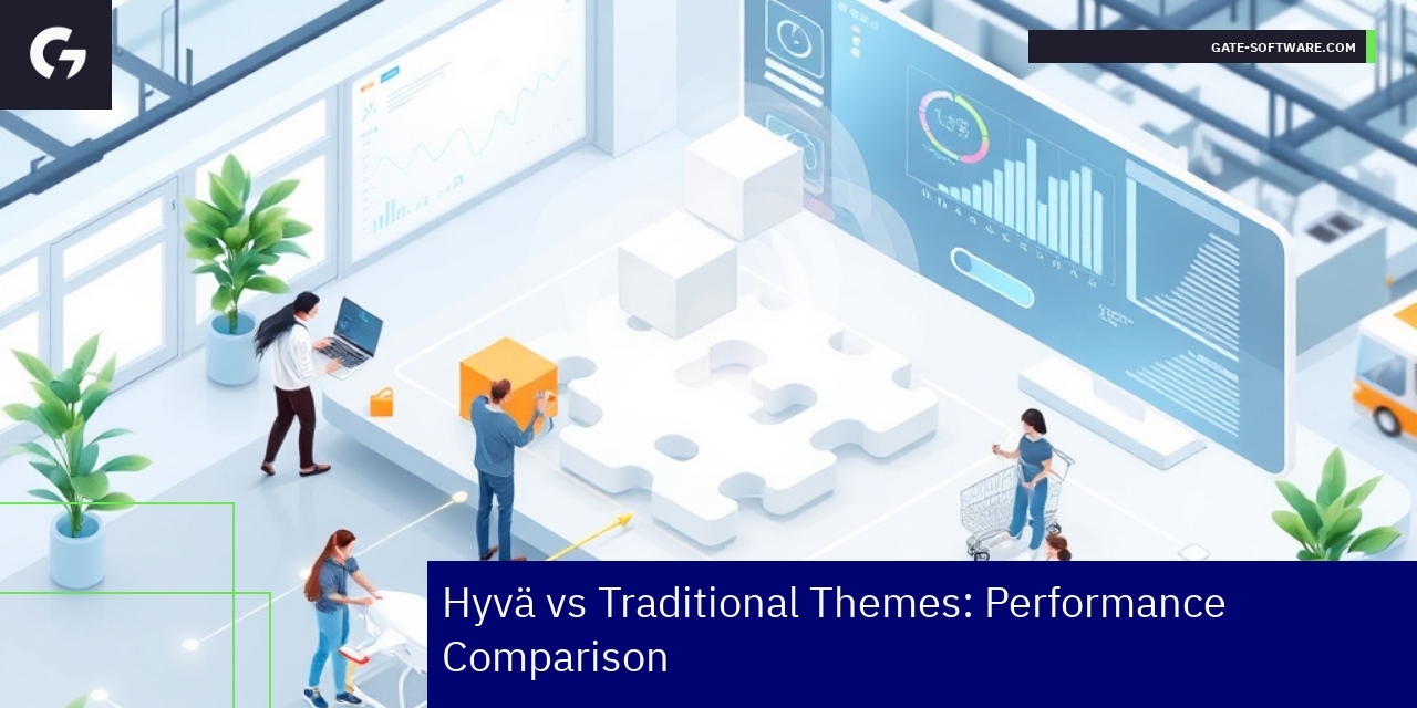 Chart comparing Hyvä and traditional Magento themes performance