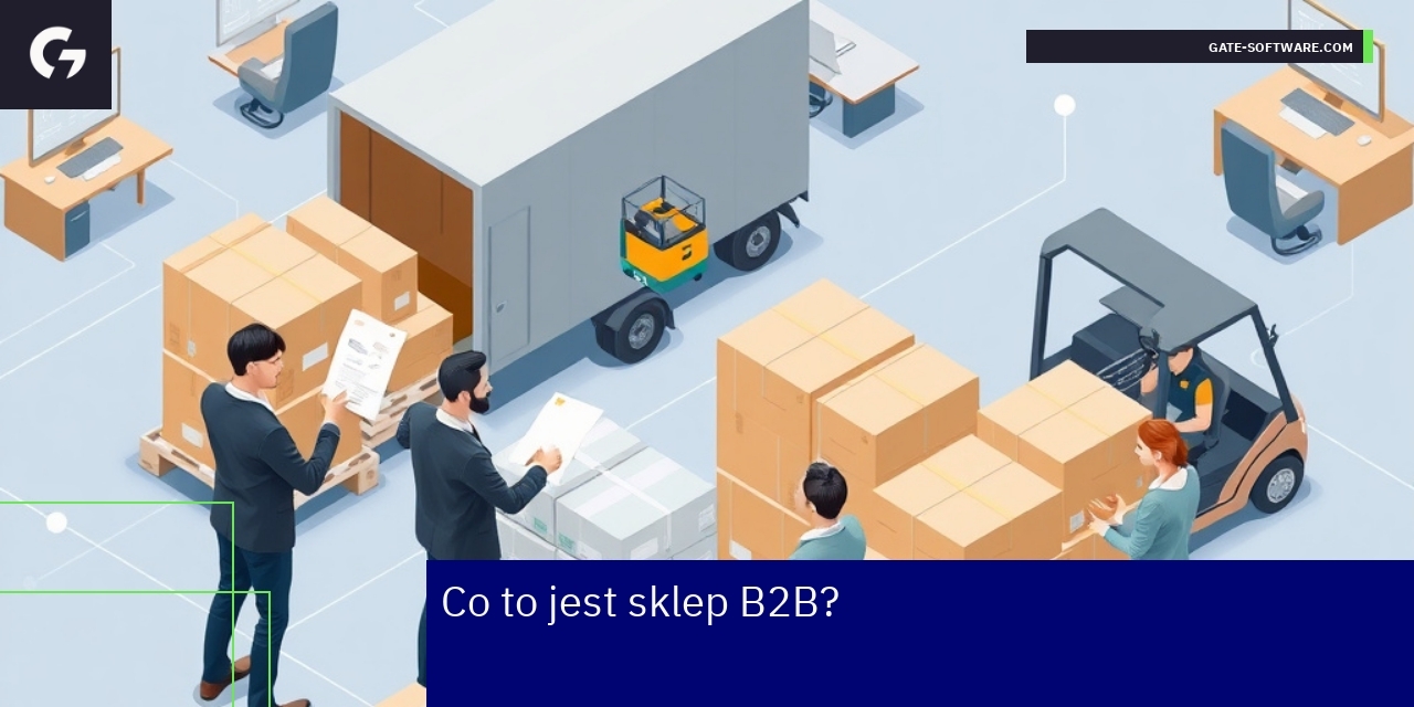 Infografika przedstawiająca sklep i procesy B2B
