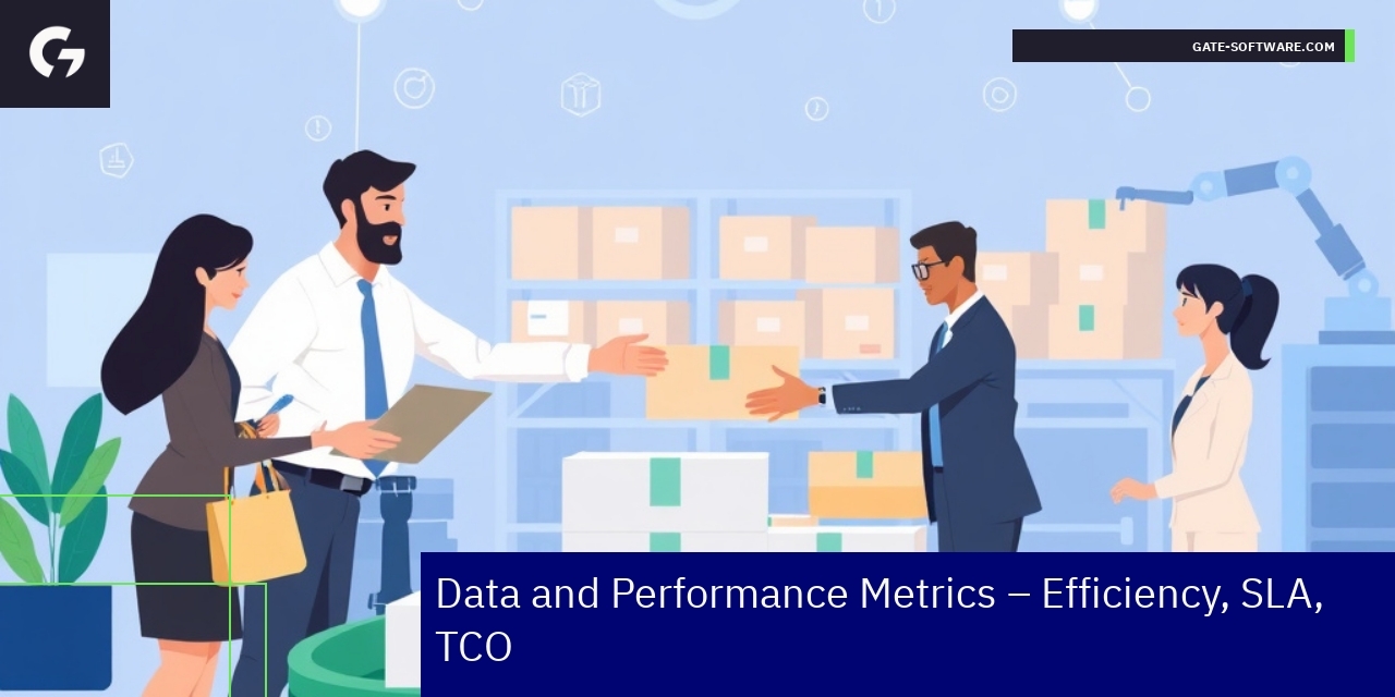 Business performance chart showing efficiency metrics
