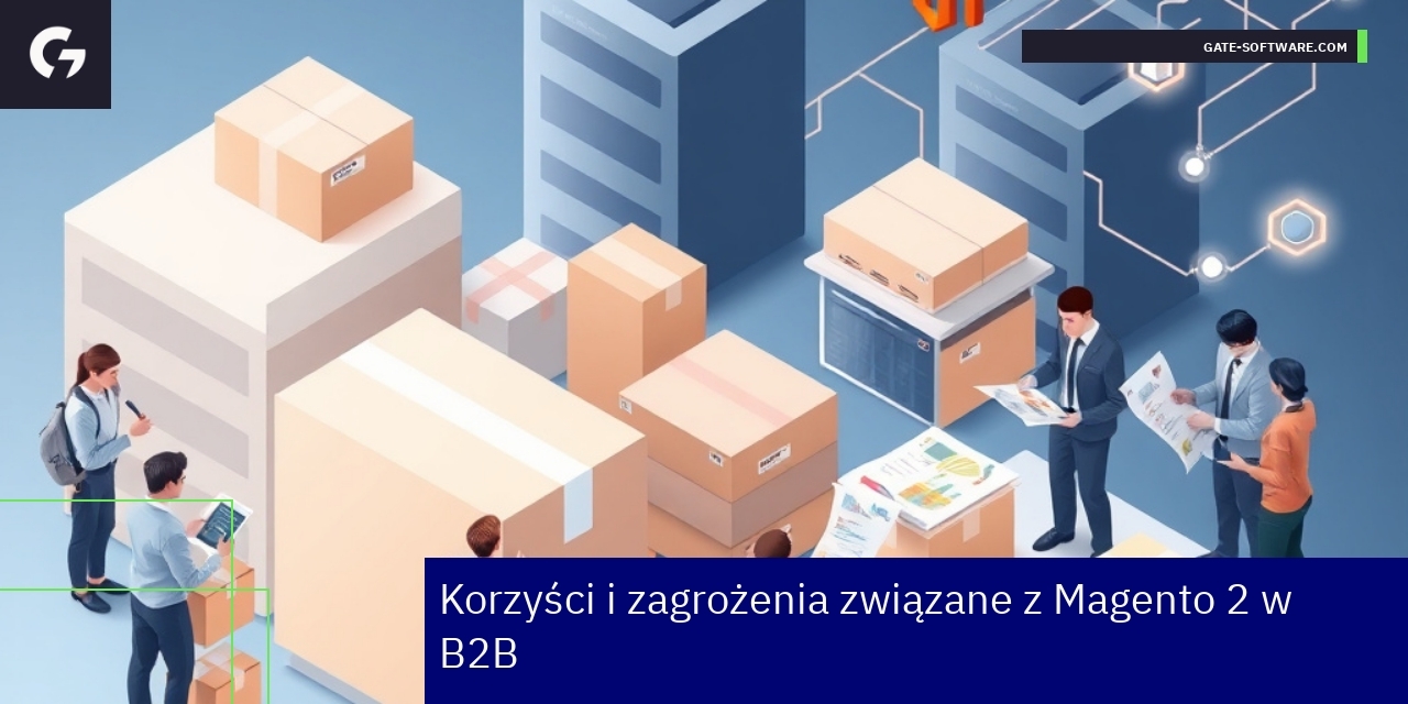 Schemat korzyści i zagrożeń platformy Magento 2 B2B