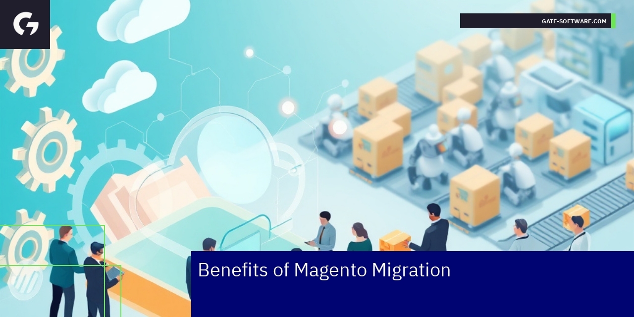 Benefits of Magento Migration for B2B Stores Diagram showing Magento integration and scalability benefits