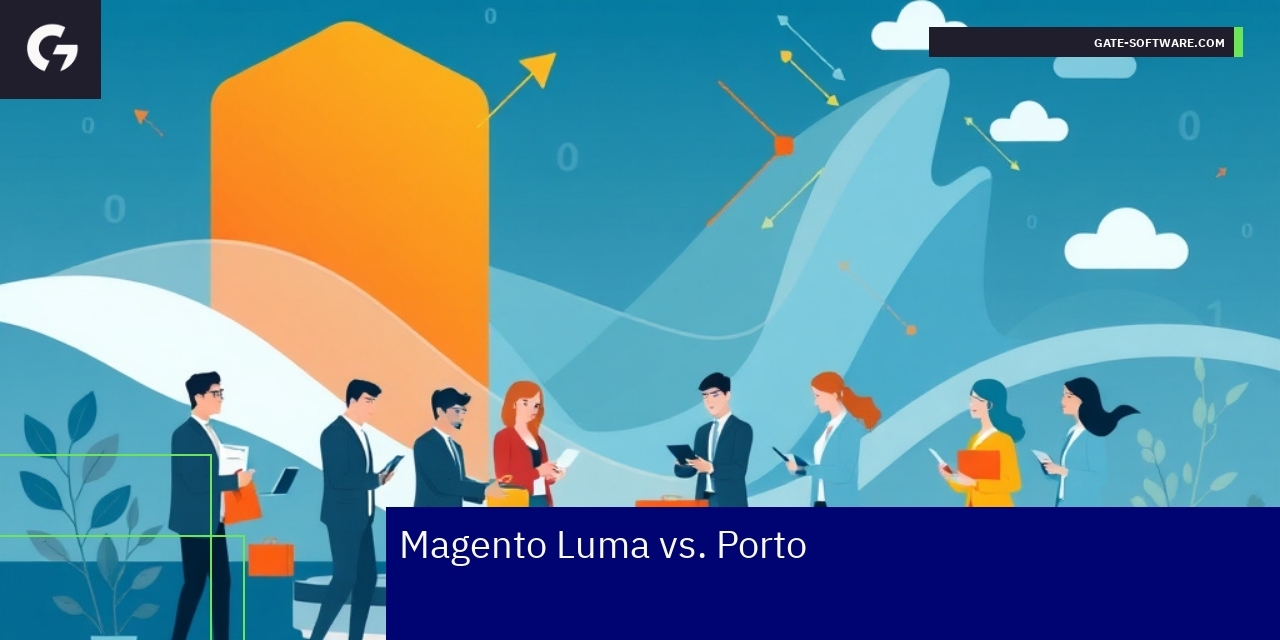 schemat porównania Magento Luma, Porto i Hyva