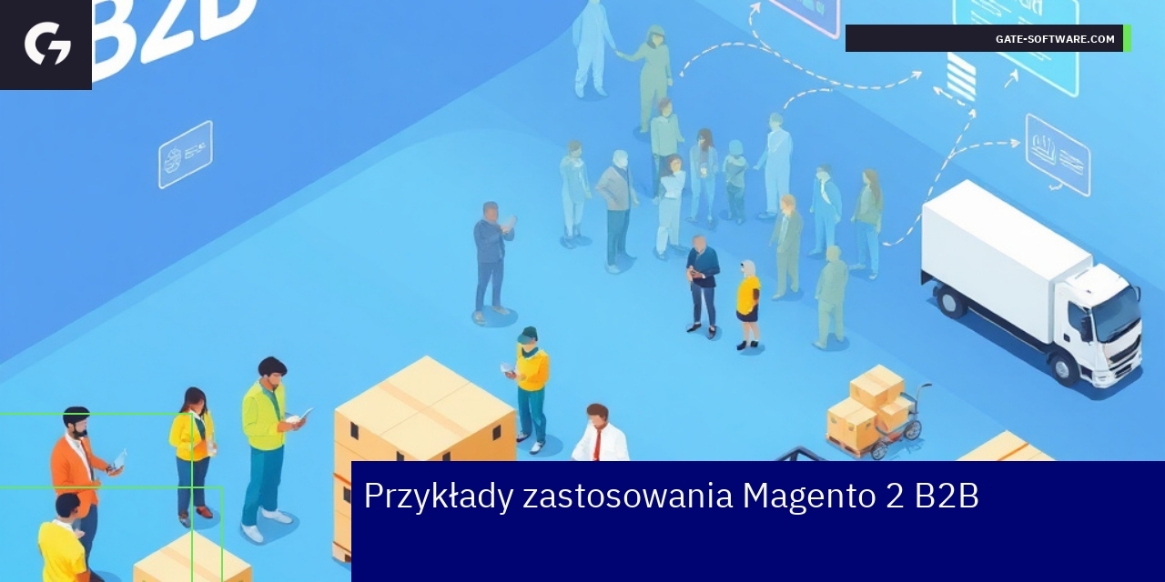 Schemat ilustrujący funkcje i zastosowania Magento 2 B2B