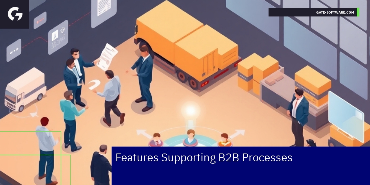 Diagram showing B2B ecommerce features in Magento 2