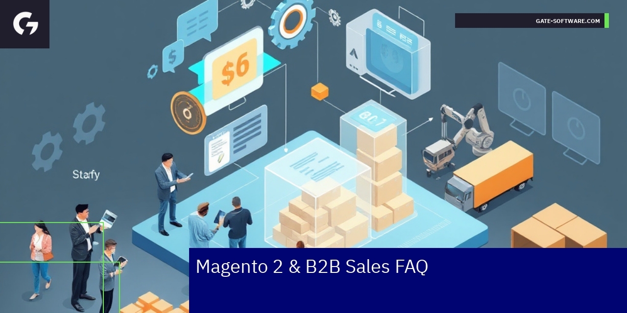 Magento 2 B2B Sales Features Overview Magento 2 B2B platform features infographic