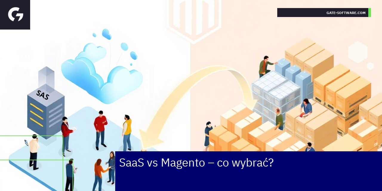 Schemat porównujący zalety SaaS i Magento