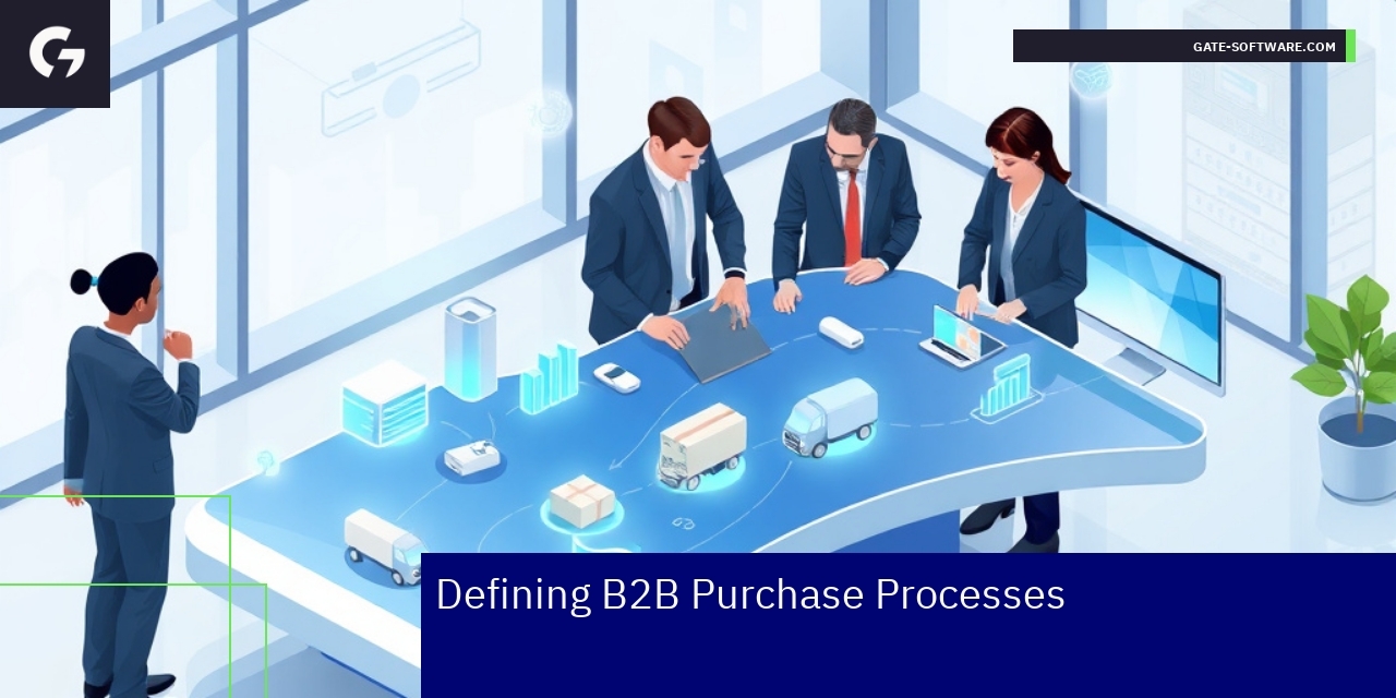 B2B Purchase Process and Strategic Procurement Business team reviewing procurement and contracts