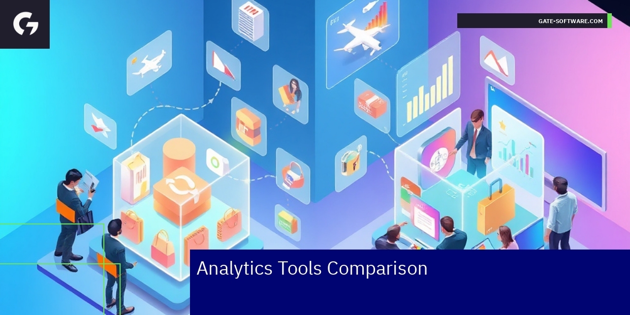 Comparison of analytics tools and Magento 2 logo