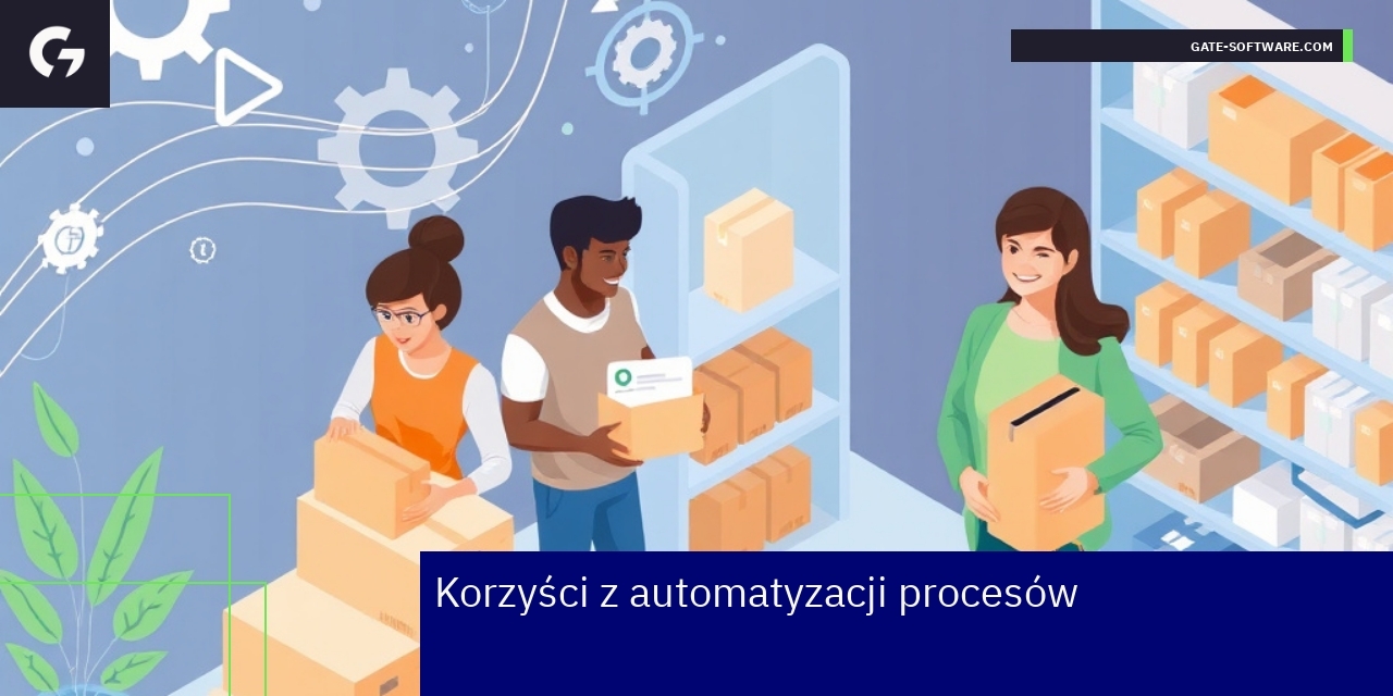 Symboliczne ilustracje automatyzacji i e-commerce
