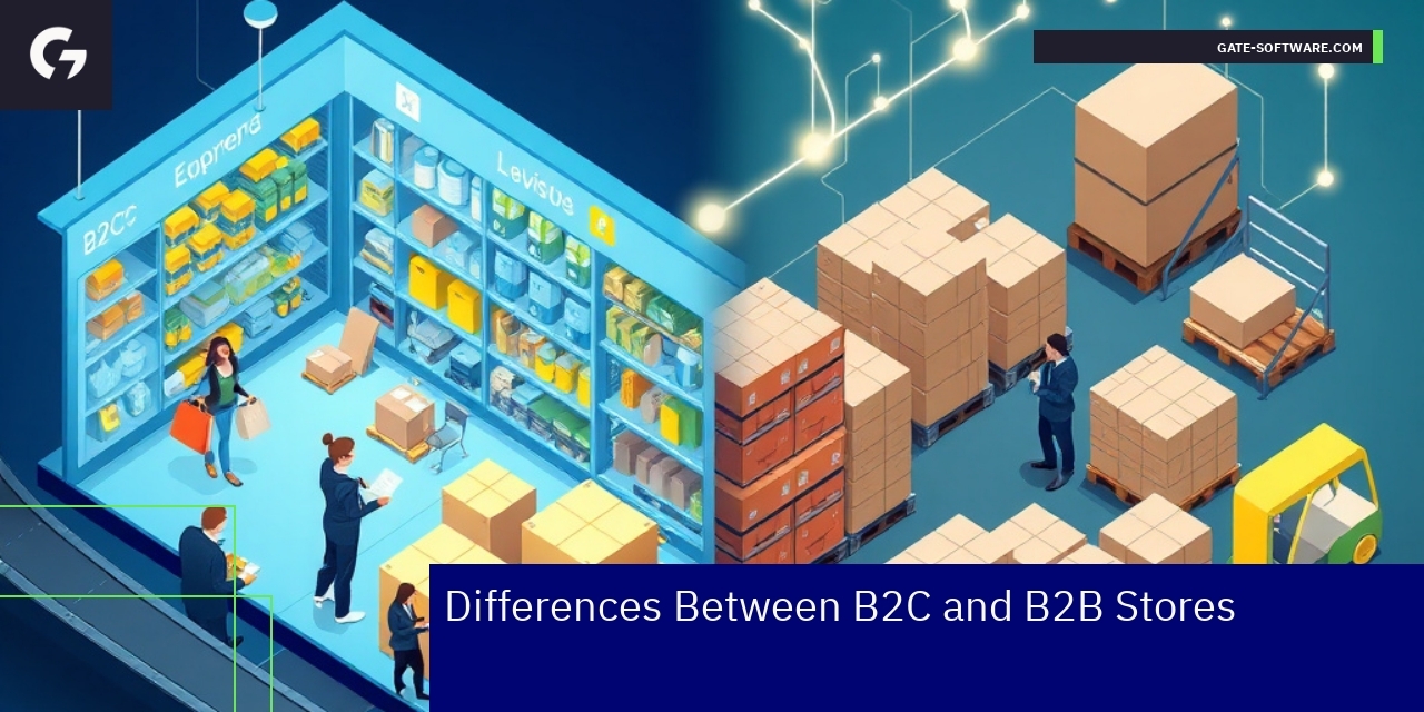 Diagram showing B2B versus B2C ecommerce differences