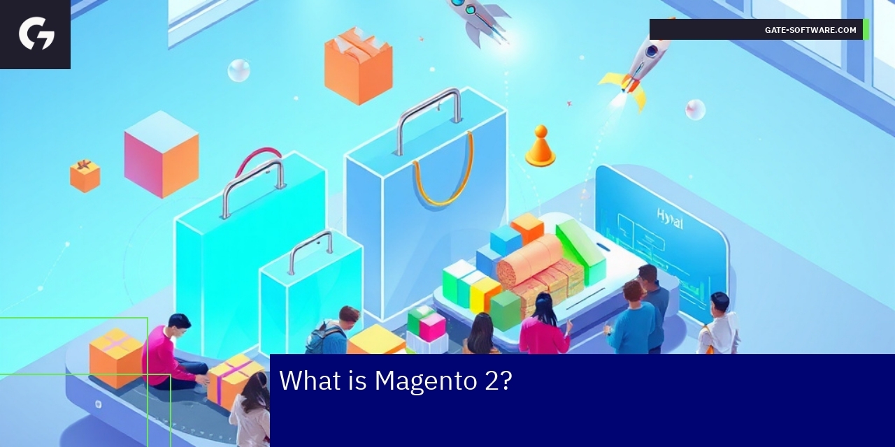 Magento 2 and Hyvä theme ecommerce illustration