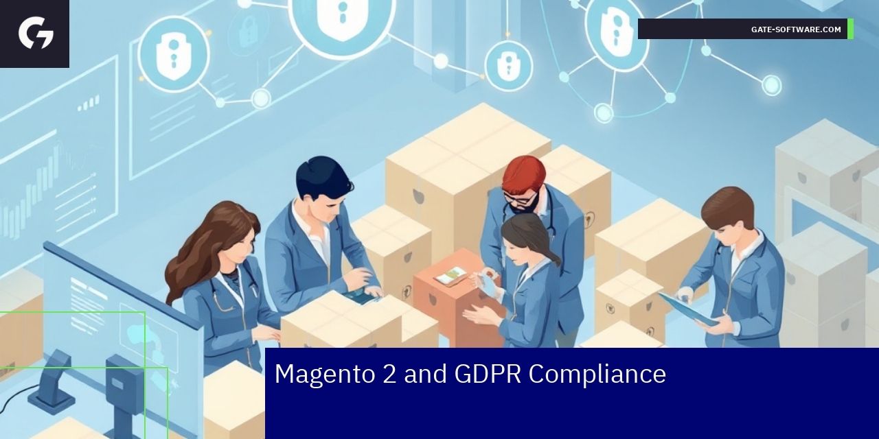 Magento 2 GDPR Compliance Features and Examples Magento 2 platform GDPR compliance infographic