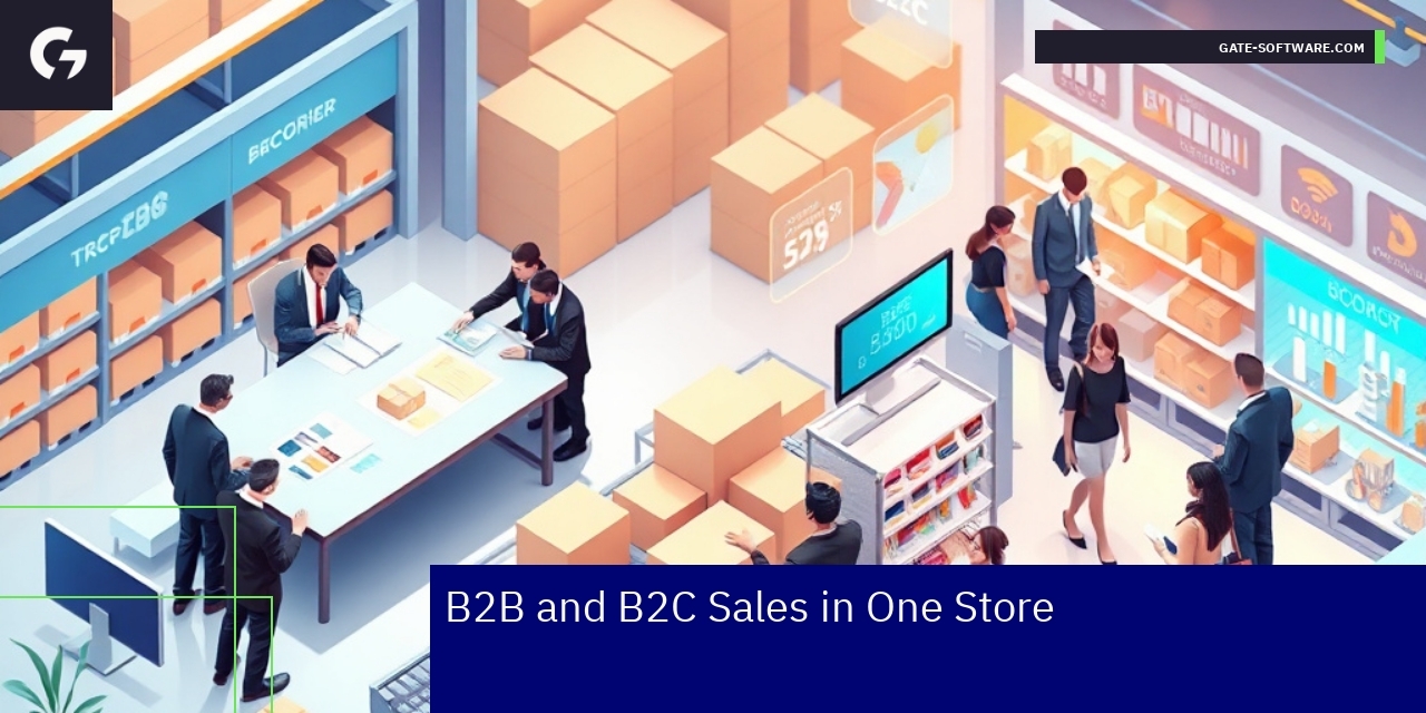 Illustration of Magento multistore enabling B2B and B2C sales