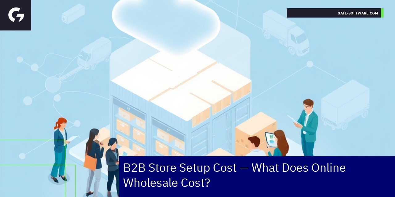 B2B Store Setup Cost and Wholesale Benefits B2B wholesale store setup workflow and benefits illustration