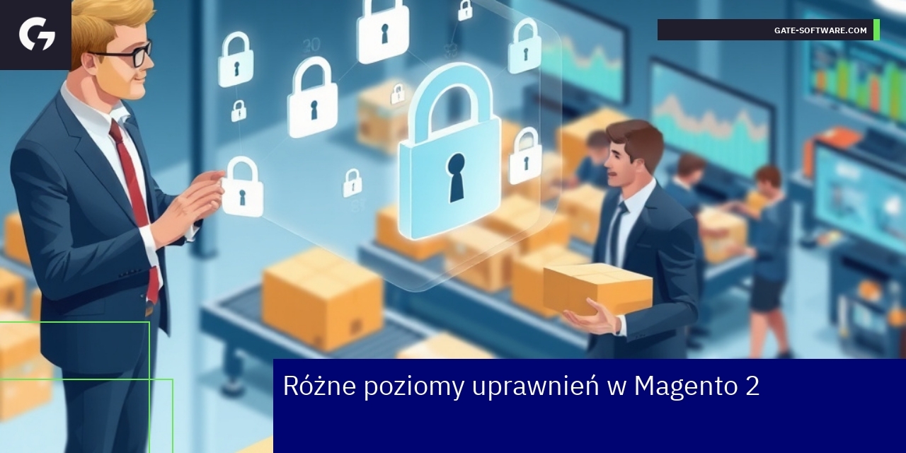 Schemat zarządzania uprawnieniami i sprzedażą Magento 2