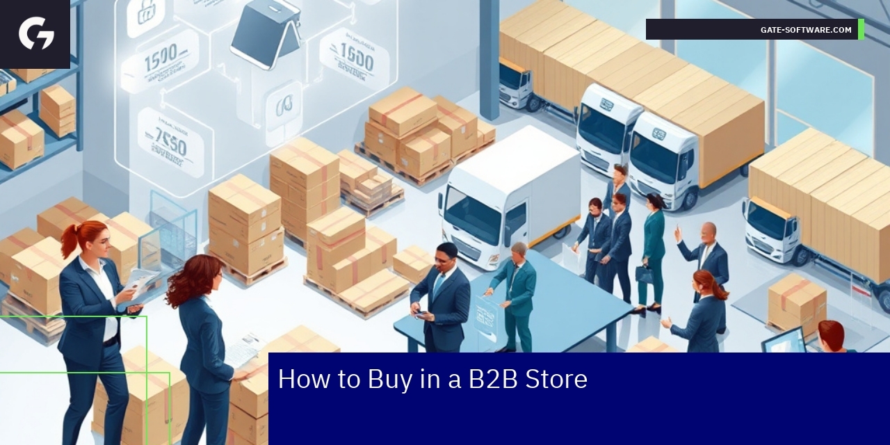 Businesspeople reviewing B2B ecommerce process