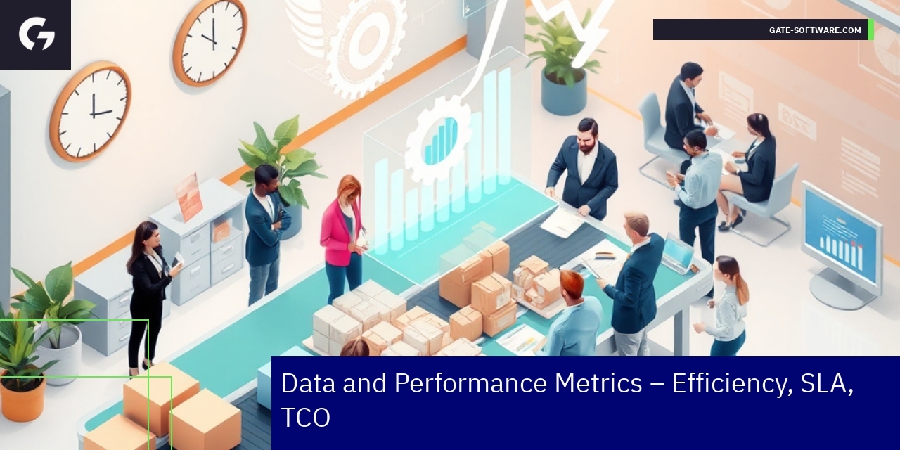 Graph showing uptime, TCO savings, and project stats