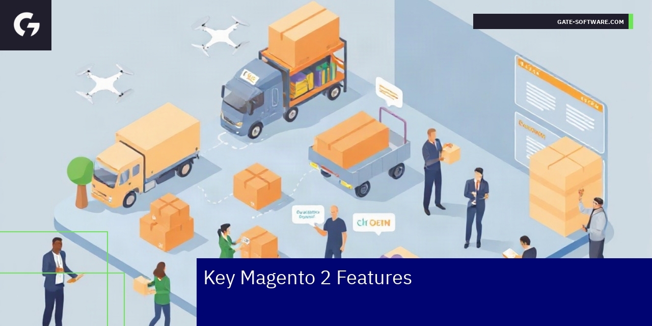 Magento 2 dashboard with user and order management