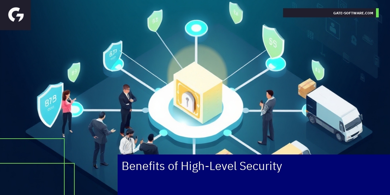 Security shield protecting digital business data