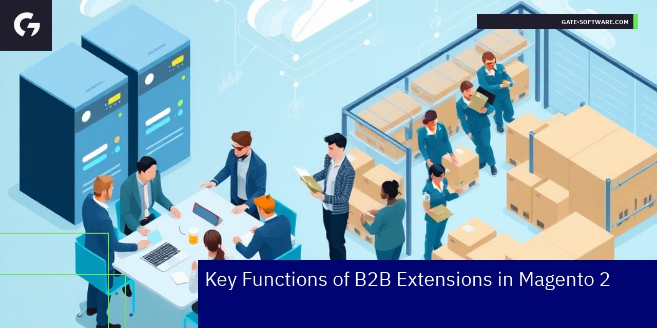 Illustration of Magento 2 B2B extension features