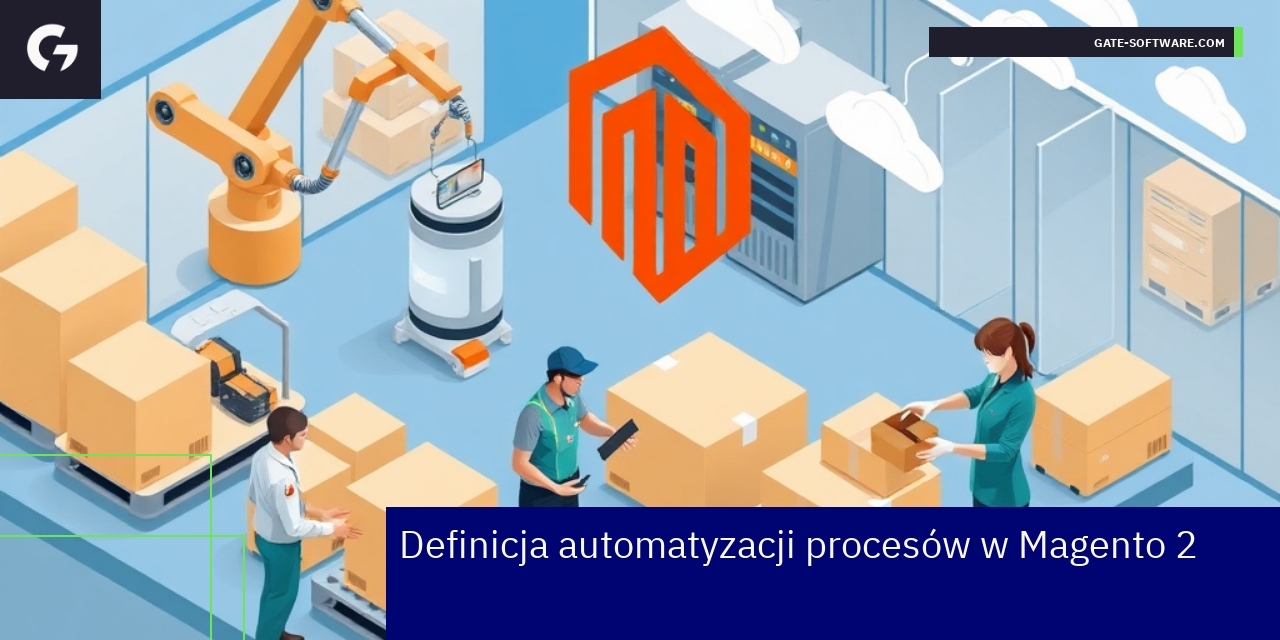 Diagram pokazujący automatyzację zadań w Magento 2