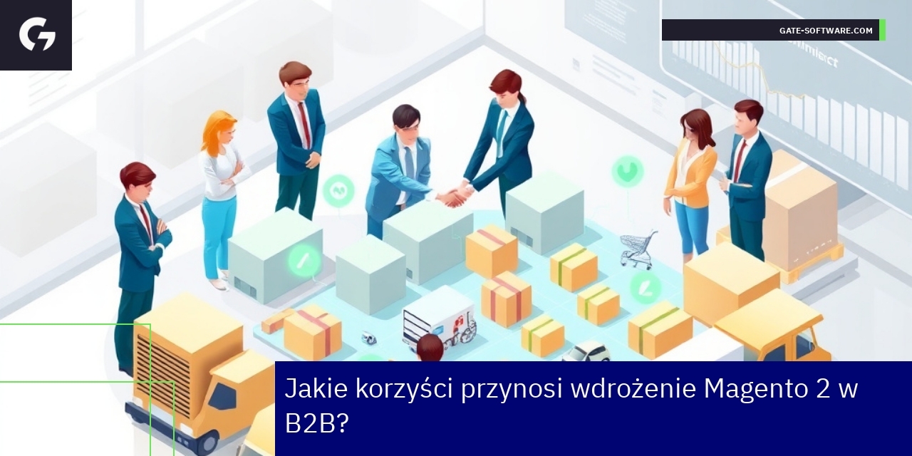 Schemat przedstawiający wzrost i integrację Magento 2 B2B