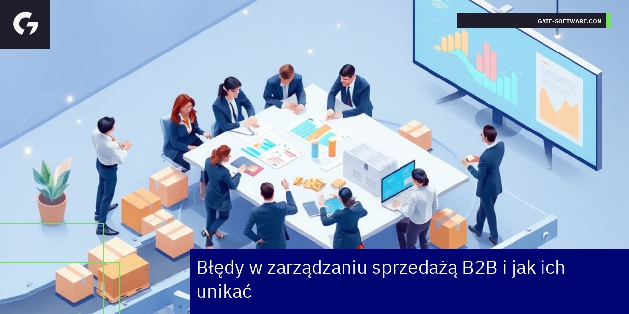 Grafika pokazująca proces zarządzania sprzedażą B2B