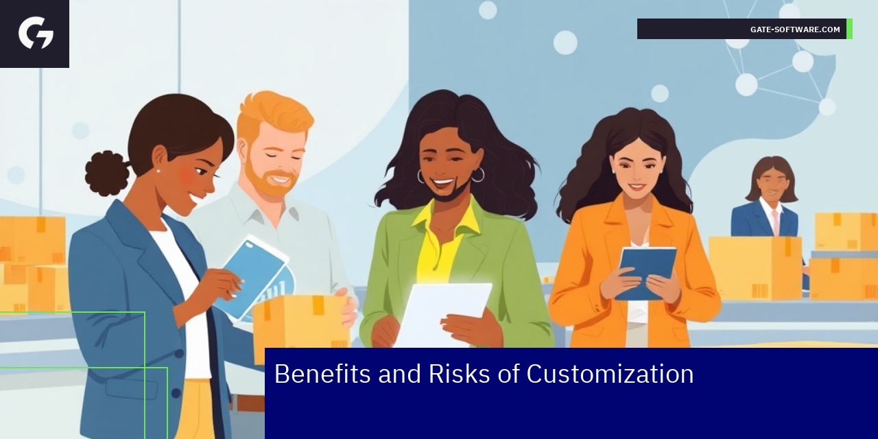 E-commerce customization concepts with icons and diagrams