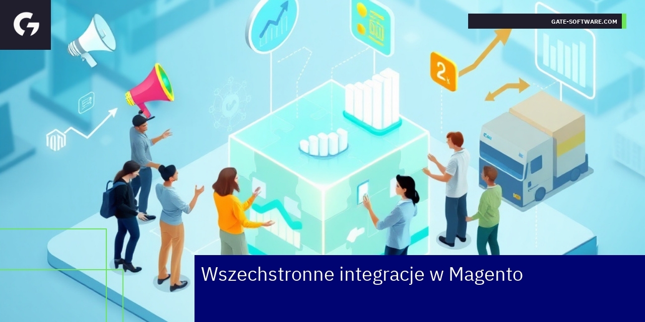 Integracja Magento z systemami ERP i SEO schemat integracji Magento z ERP i marketingiem