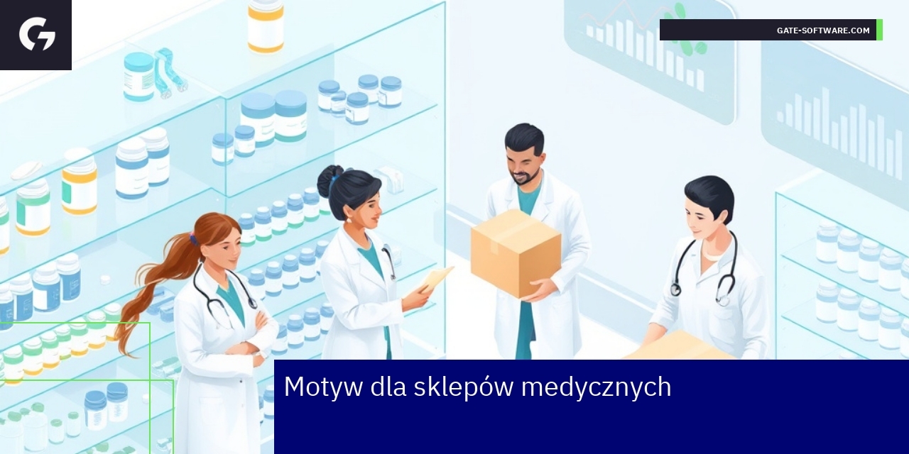 Komputer z profesjonalnym sklepem medycznym na ekranie