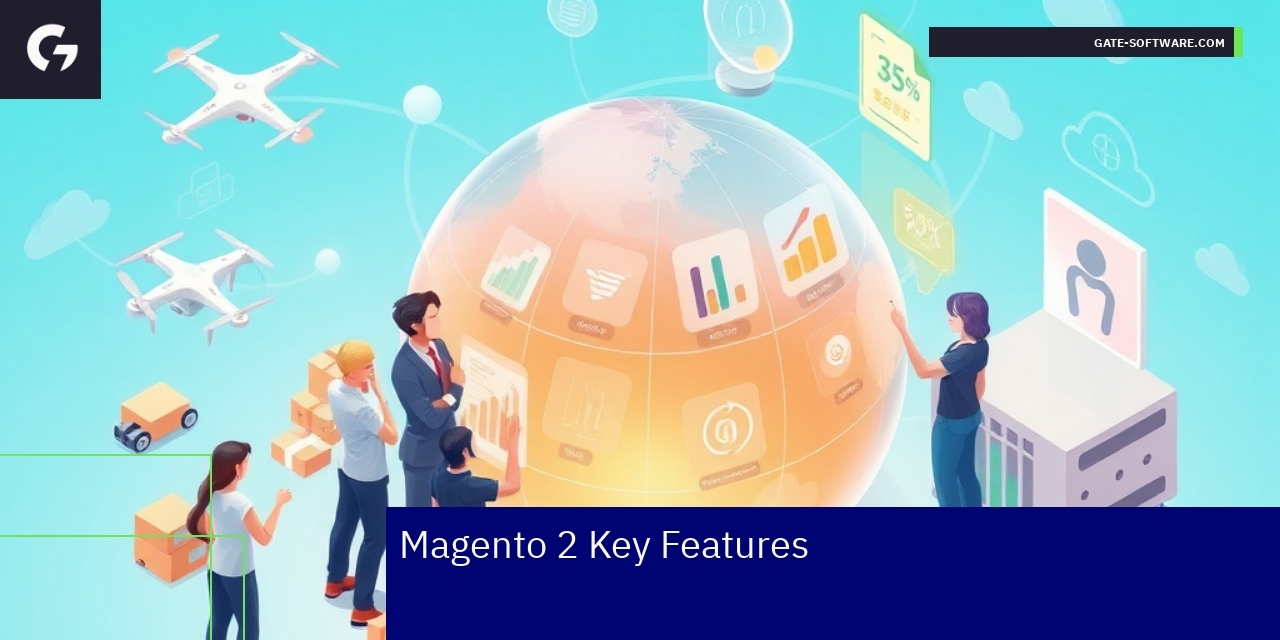 Magento 2 Key Features for eCommerce Success Magento 2 dashboard showing sales and security features