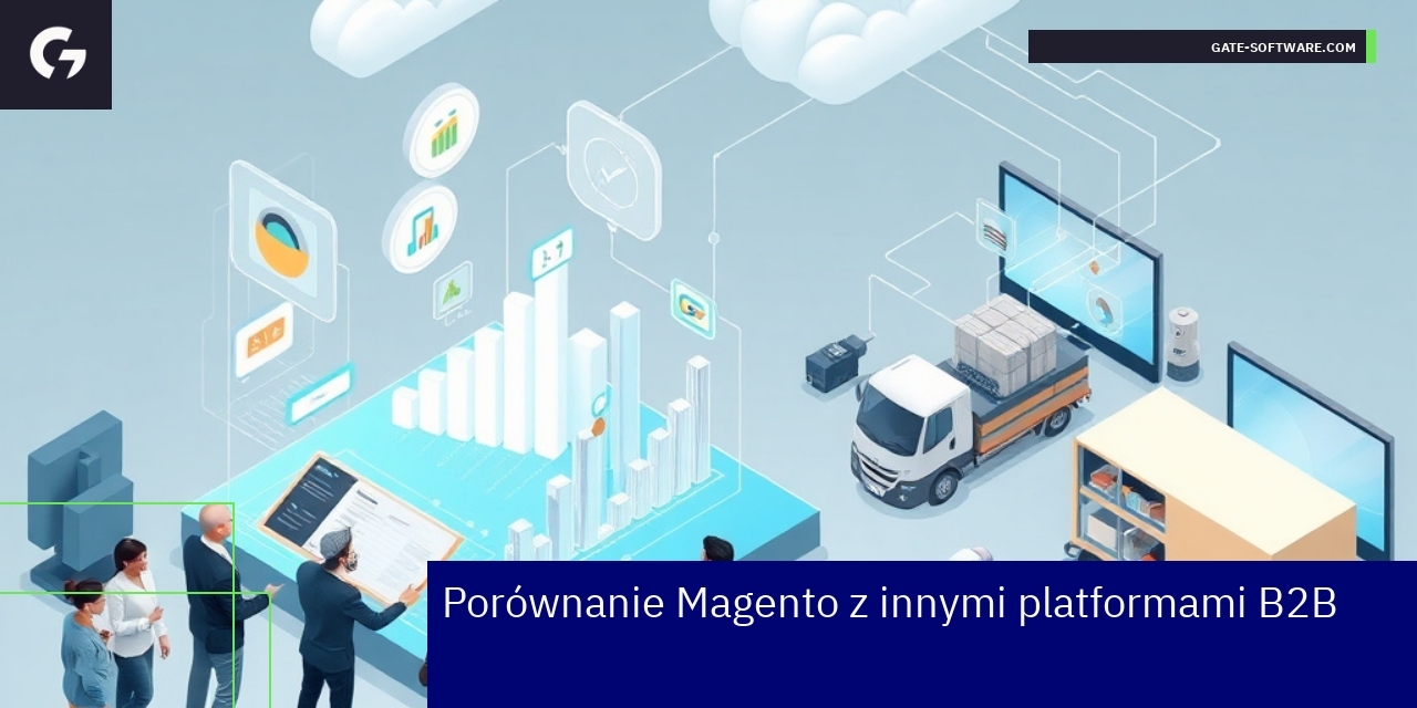 Porównanie Magento z platformami B2B Schemat porównujący Magento i SaaS dla B2B