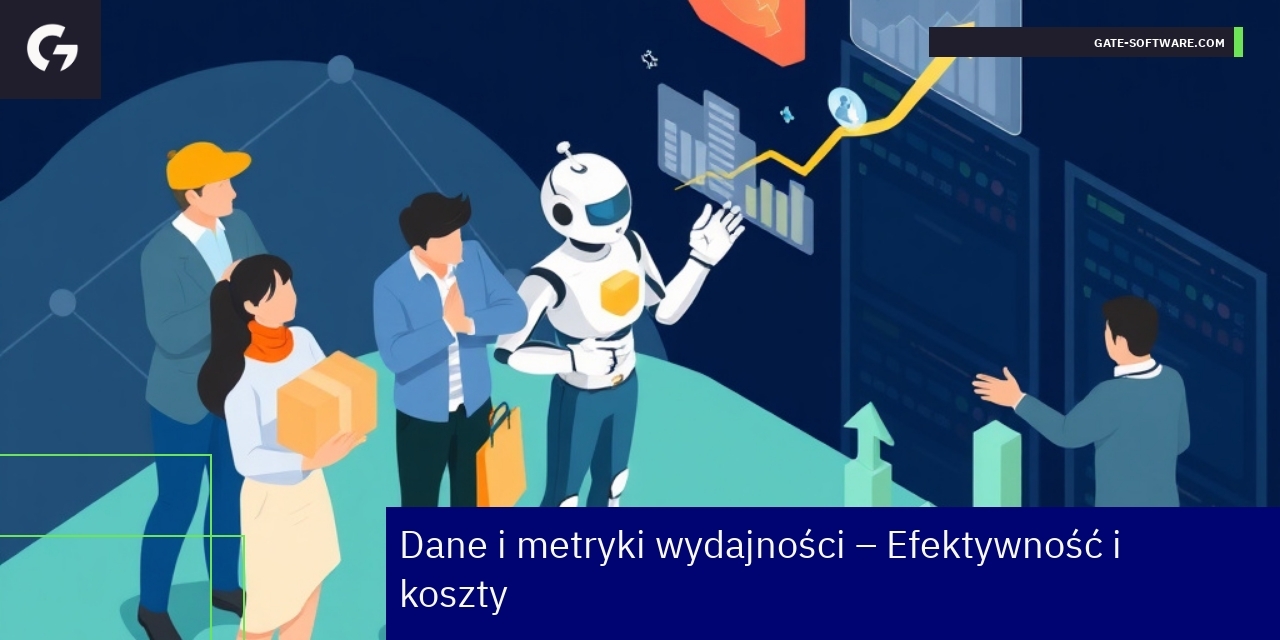Wydajność i koszty w zarządzaniu UiR Wykresy i ikony ilustrujące wydajność i koszty