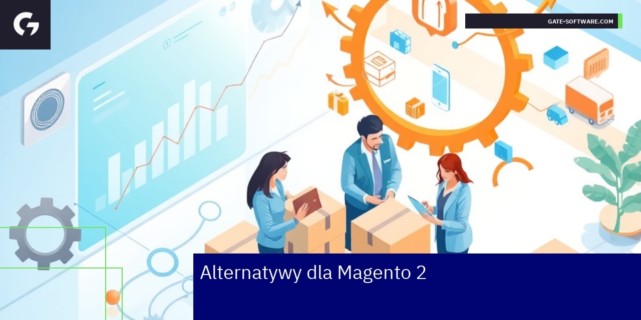 Najlepsze alternatywy dla Magento 2 w e-commerce Logotypy Magento 2 i popularnych platform e-commerce