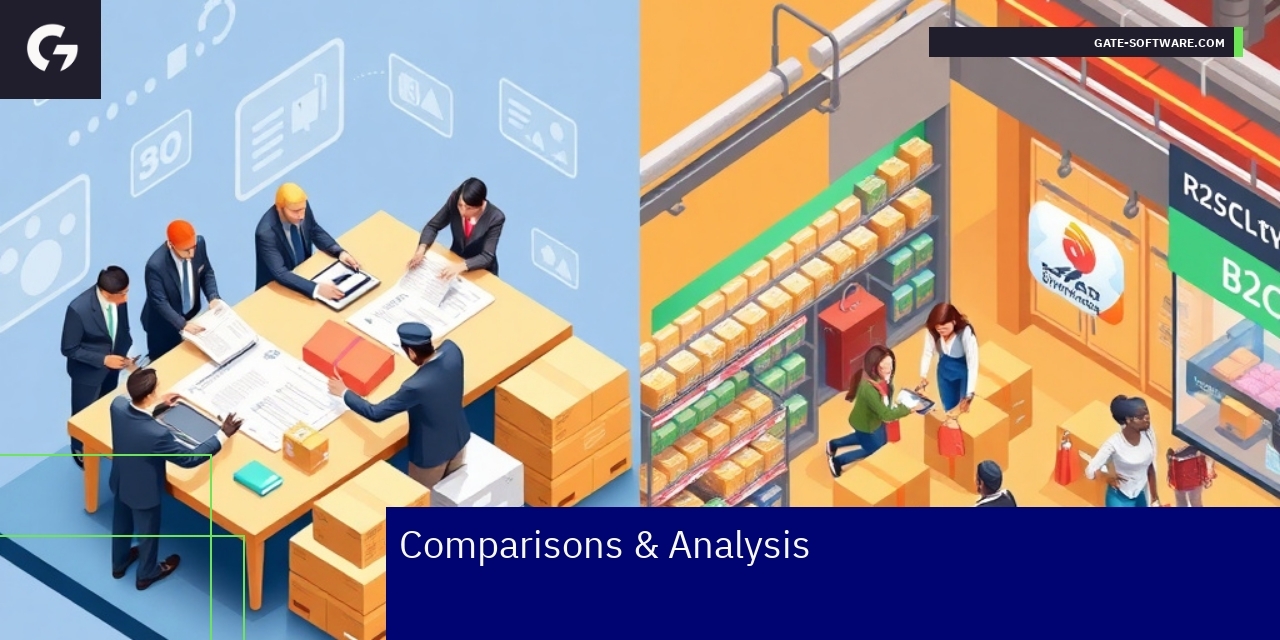 Differences and Analysis of B2B vs B2C Platforms Comparison chart of B2B and B2C ecommerce features