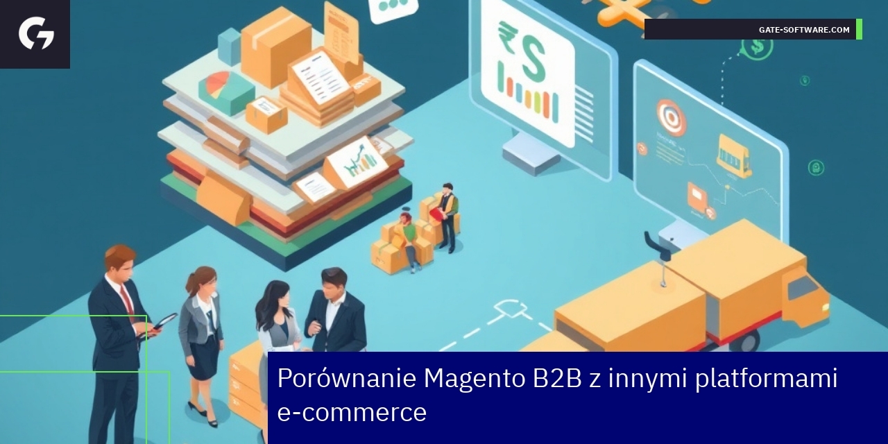 Porównanie Magento B2B i platform e-commerce Schemat porównujący Magento B2B z innymi platformami