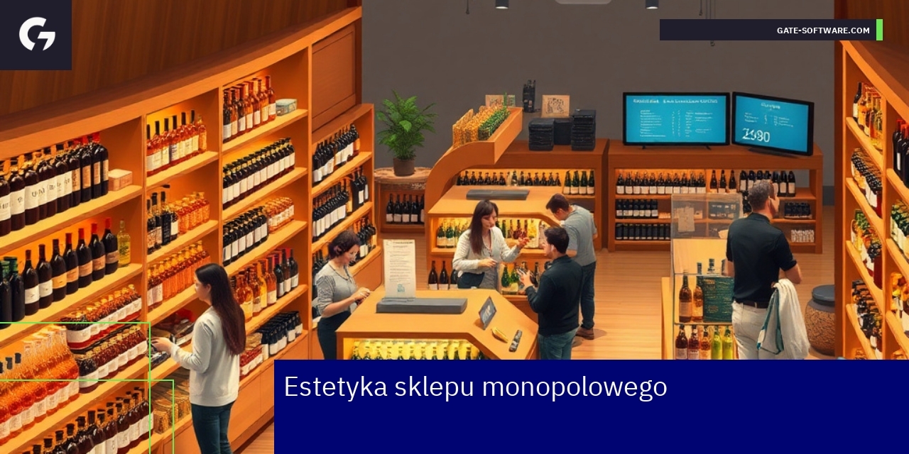 Nowoczesne wnętrze sklepu monopolowego z produktami