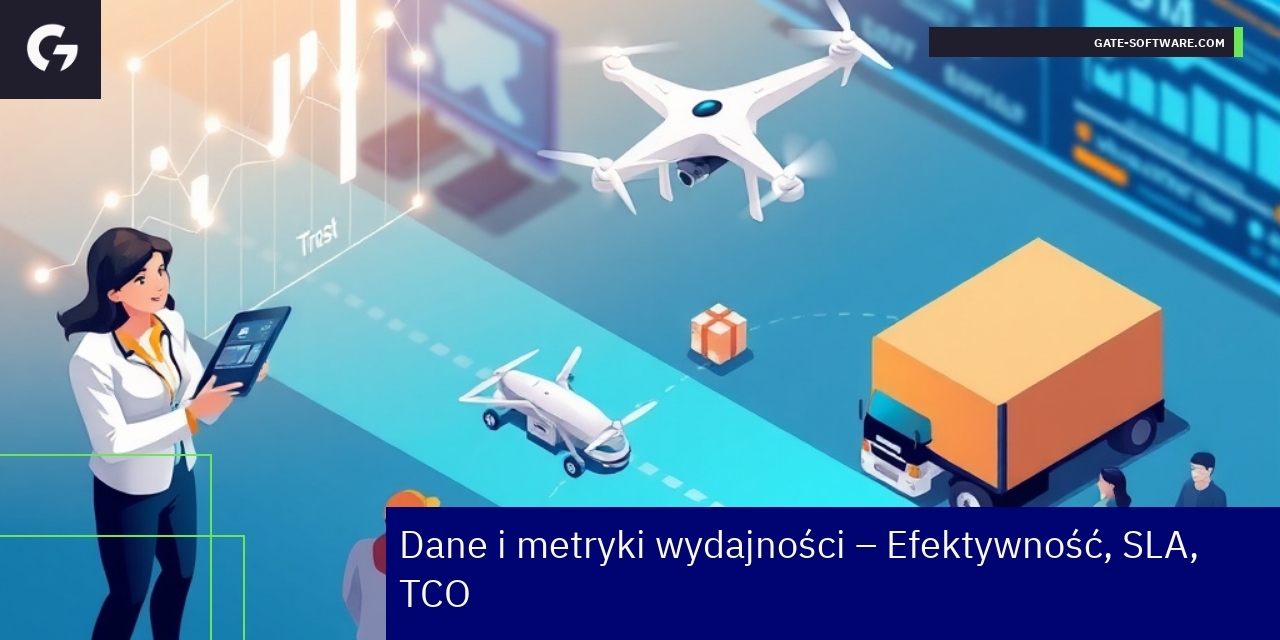 Wykresy i ikony ilustrujące metryki wdrożeń Hyva