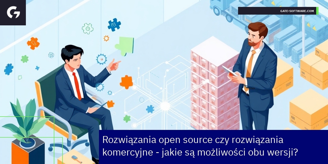 Grafika ilustrująca różnice open source i komercyjne