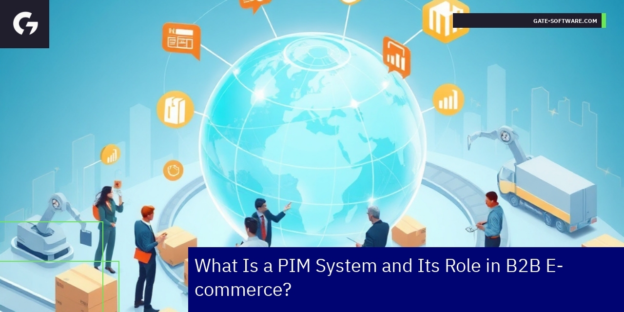 PIM System Roles in B2B E-commerce Diagram showing PIM system functions in B2B e-commerce