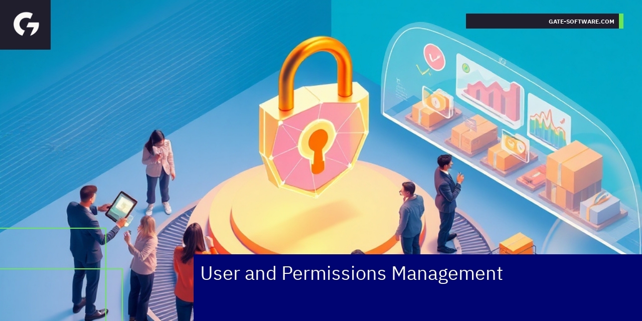 Effective User and Permissions Management in Magento User roles and monitoring icons with security symbols