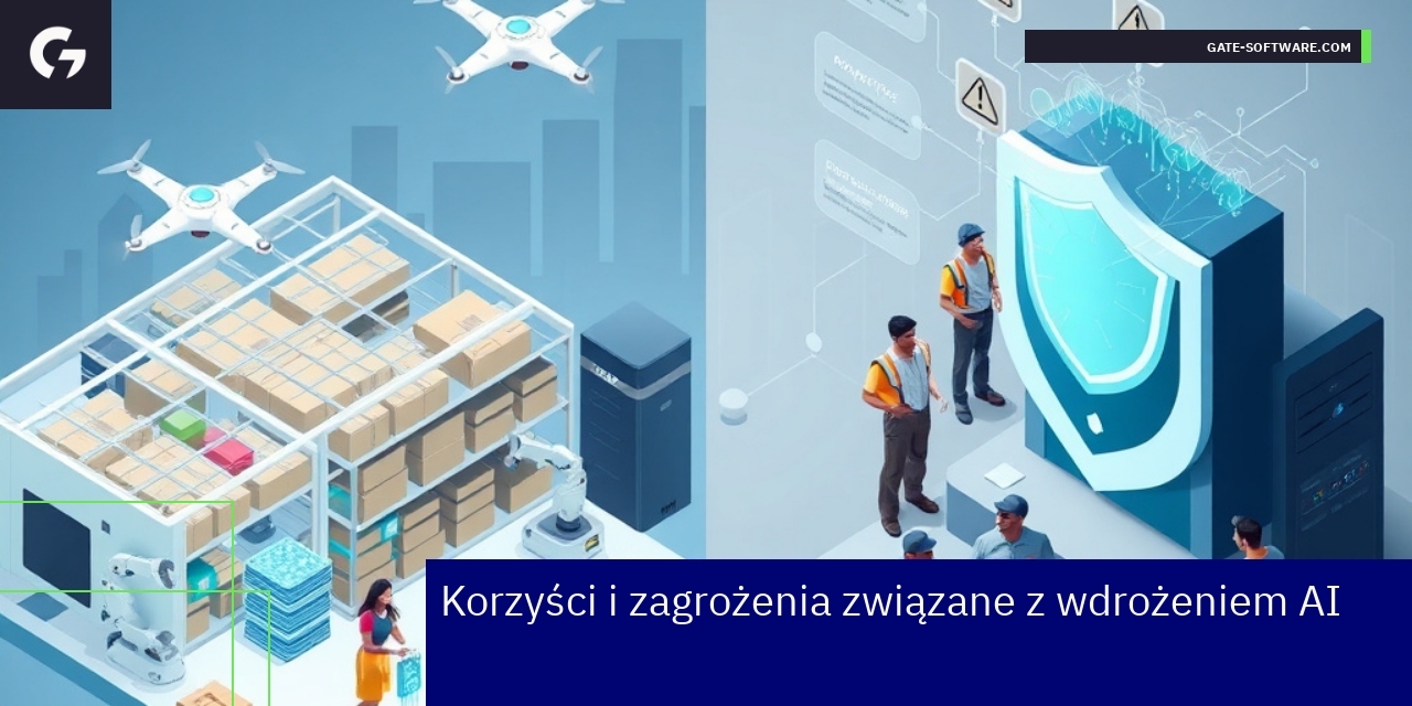 Schemat korzyści i zagrożeń sztucznej inteligencji