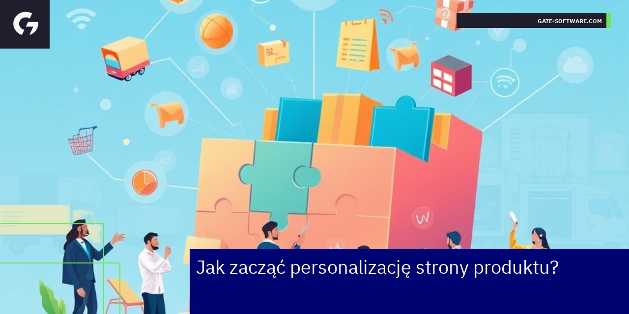 Schemat personalizacji strony produktu z numerowanymi krokami