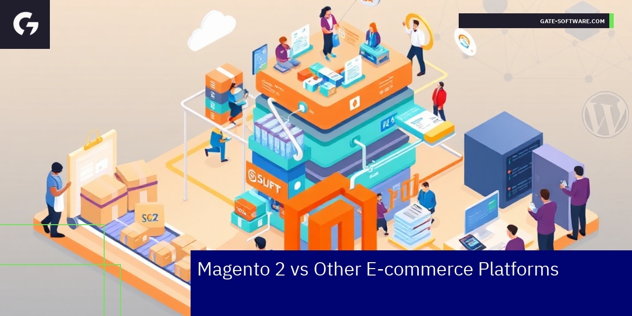 Comparison chart of Magento, Shopify, and WooCommerce